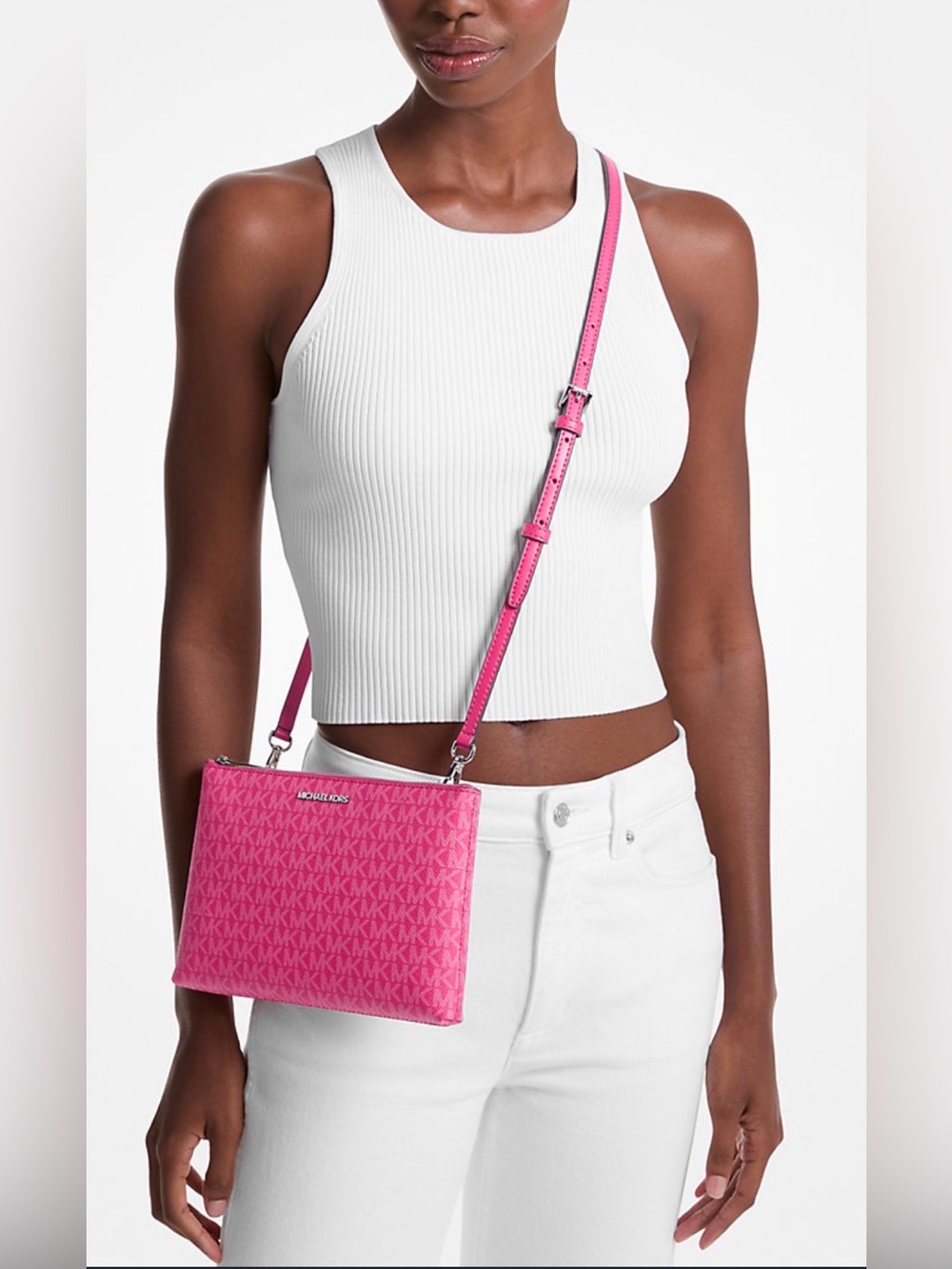 Michael Kors Pink Signature Crossbody Bag NWT